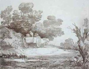 Wooded Landscape Country Cart and Figures by Thomas Gainsborough