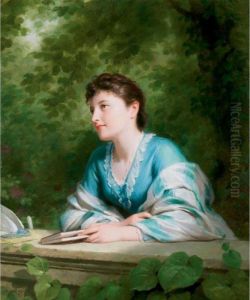 Junges Madchen In Gedanken Versunken by Fritz Zuber-Buhler