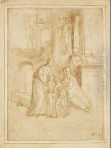 Sacra Famiglia Con Sant'anna E San Giovannino by Federico Zuccari