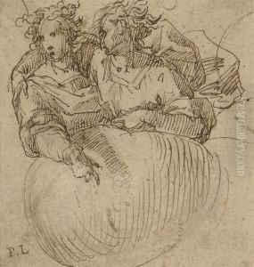 Two Angels Aloft On A Cloud