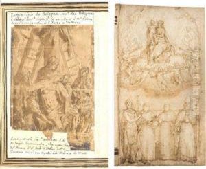 Madonna And Child In Glory And Four Saints