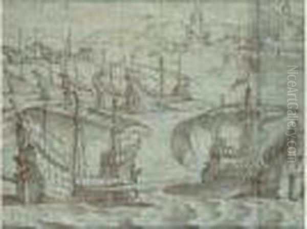 Armada Devant Un Port. - view 1