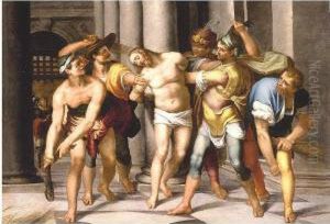 Christ At The Column by Taddeo Zuccaro