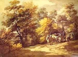 Wooded Landscape With A Waggon In The Shade 1760s by Thomas Gainsborough