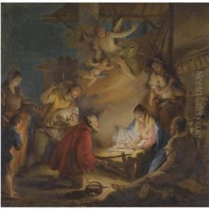 The Adoration Of The Shepherds by Francesco Zugno