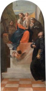 Sacra Famiglia Con San Francesco by Francesco Zugno