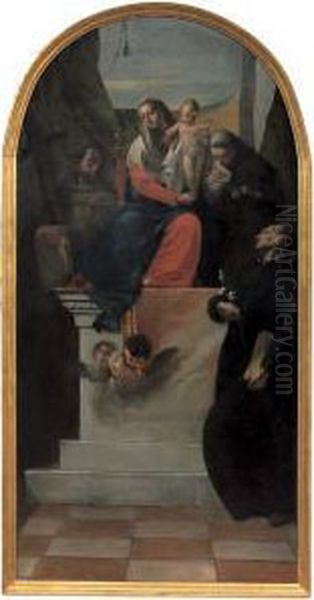 Madonna Col Bambino In Trono Tra
I Santi Francesco, Antonio Da Padova E Gaetano Da Thiens - view 1