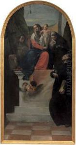 Madonna Col Bambino In Trono Tra
I Santi Francesco, Antonio Da Padova E Gaetano Da Thiens by Francesco Zugno