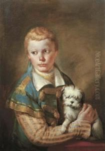 Portrait Of A Young Boy With A Dog Portrait Of A Young Boy With A Dog