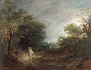 Wooded Landscape with a Woodcutter 1762 63 by Thomas Gainsborough