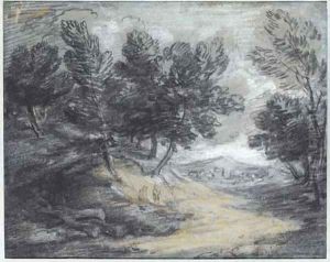 A track through a wooded landscape by Thomas Gainsborough