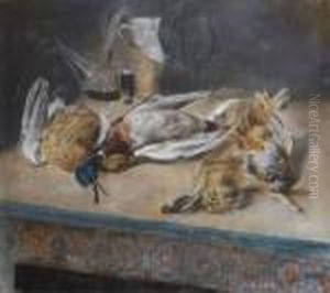 Bodegon De Caza Y Azulejos by Daniel Zuloaga Boneta