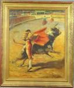 Zabaleta, Bullfight, O/c by Ignacio Zuloaga Y Zabaleta