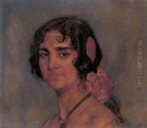 A Spanish Beauty by Ignacio Zuloaga Y Zabaleta