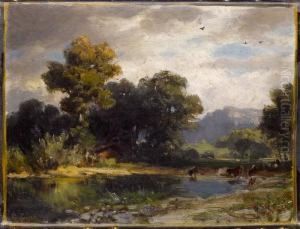 Studie Zum Gemalde Blick Auf Den Burgenstock Von Langensand by Robert Zund