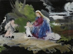 Maria Mit Jesus Und Johannes, Um 1867-77 by Robert Zund