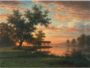 Evening On The Lakeside by Robert Zund