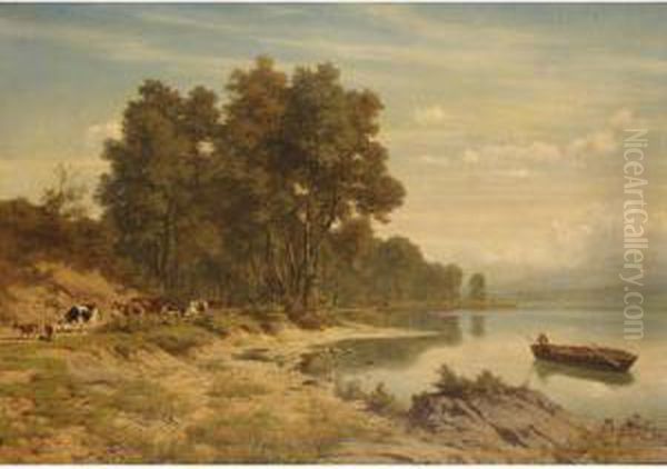 Cattle On Lakeside Path - view 1