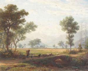 Landschaft Bei Winkel Am Vierwaldstattersee. by Robert Zund