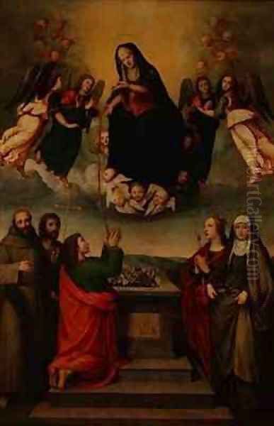 The Virgin of the Sacred Girdle with SS Thomas Francis John the Baptist Ursula and Elizabeth of Hungary - view 1