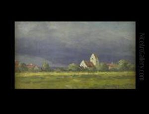 Aufziehendes Gewitter Uber Dorf