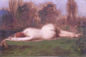 Jeune Femme Allongee by Augustin Zwiller