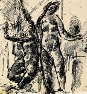 Nudes, Combing by Vilmos Aba-Novak