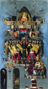 Saint Stephan Makes An Offer Of
The Saint Crown To The Holy Virgin (plan Of A Fresco For The Church In
Varosmajor) by Vilmos Aba-Novak