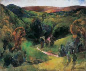 Landscape In Felsobanya by Vilmos Aba-Novak