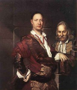 Portrait Of Giovanni Secco Suardo And His Servant by Vittore Ghislandi