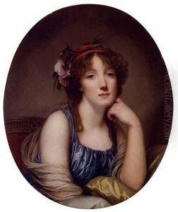 Portrait Of A Young Woman, Said To Be The Artist's Daughter by Jean Baptiste Greuze