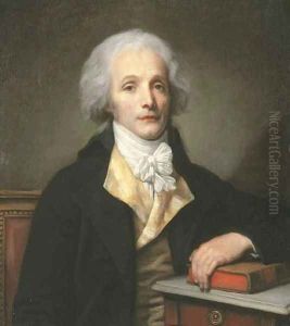 Portrait of Nicolas-Pierre-Baptiste Anselme, called Baptiste ane (1761-1835), half-length, in a black coat over a yellow waistcoat by Jean Baptiste Greuze