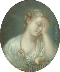 A young girl mourning by Jean Baptiste Greuze