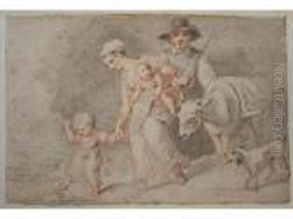 Peasant Family With A Donkey - view 1