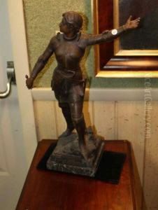 White Metal Statue Of Joan Of Arc by John White Abbott