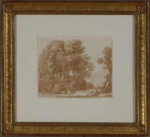 After Claude Lorrain, Classical Landscape With Figures - view 1