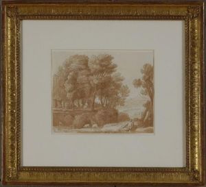 After Claude Lorrain, Classical Landscape With Figures by John White Abbott