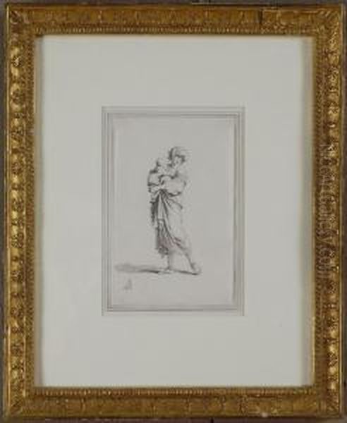 After Salvator Rosa, Woman & Child - view 1