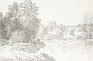 Haven Bank, Exeter; Exeter Cathedral From The Haven Bank by John White Abbott