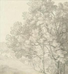 Abbot Stags On The Edgeof A Wood by John White Abbott
