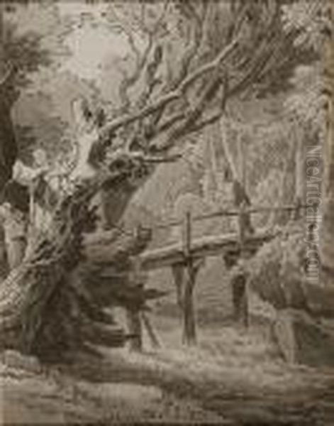 A Figure Crossing A Bridge - view 1