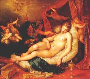 Danae and Zeus as a rain of gold by Hendrick Goltzius