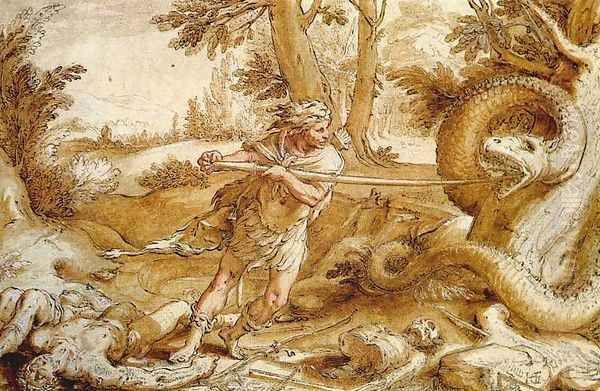 Cadmus slaying the Dragon - view 1