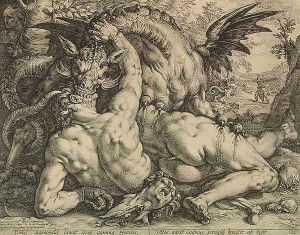 Dragon Devouring the Companions of Cadmus by Hendrick Goltzius
