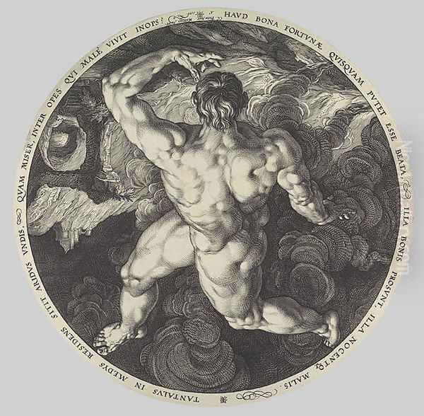 Tantalus, Icarus, Phaeton, and Ixion, From the series The Four Disgracers by Hendrick Goltzius