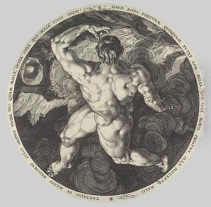 Tantalus, Icarus, Phaeton, and Ixion, From the series The Four Disgracers by Hendrick Goltzius