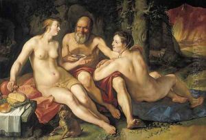 Lot and his Daughters 1616 by Hendrick Goltzius