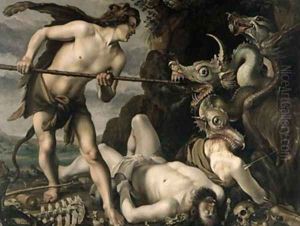 Cadmo killing the Dragon by Hendrick Goltzius