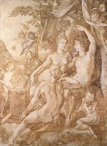 Bacchus, Venus and Ceres by Hendrick Goltzius