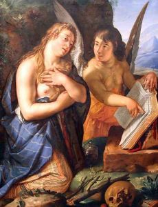 The Penitent Magdalene and an Angel by Hendrick Goltzius